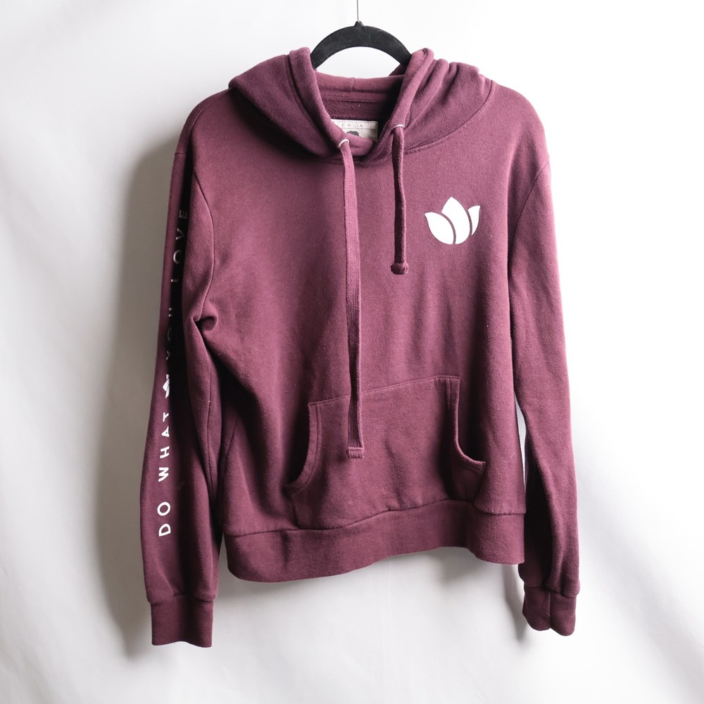 Dutch Bros Love Abounds Maroon Purple Hoodie Sweatshirt Womens L‎ Broista Casual